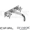 Cifial 31113TB U Techno X300 3 Hole Wall Basin Mixer Tap with Plate Spare Parts